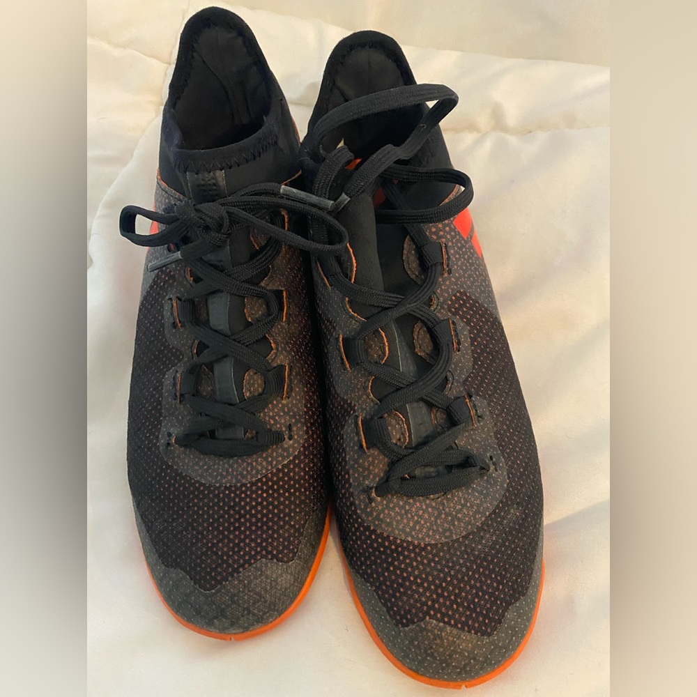Adidas Kids Black and Orange Athletic Shoes - Picture 2 of 5